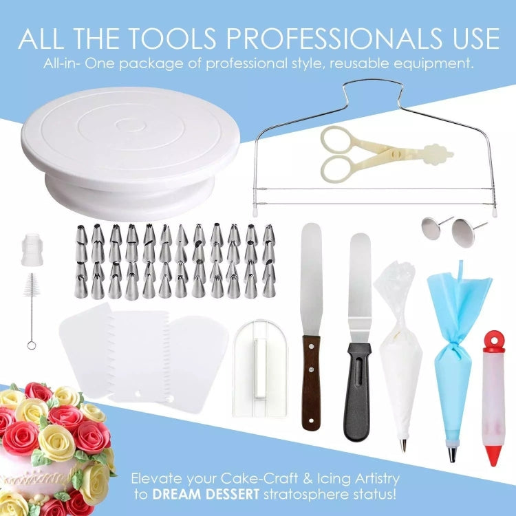 205 in 1 Cake Decorating Turntable Set Cake Decorating Mouth Baking Utensils, 205 PCS/Set – Non-slip