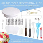 205 in 1 Cake Decorating Turntable Set Cake Decorating Mouth Baking Utensils, 205 PCS/Set – Non-slip