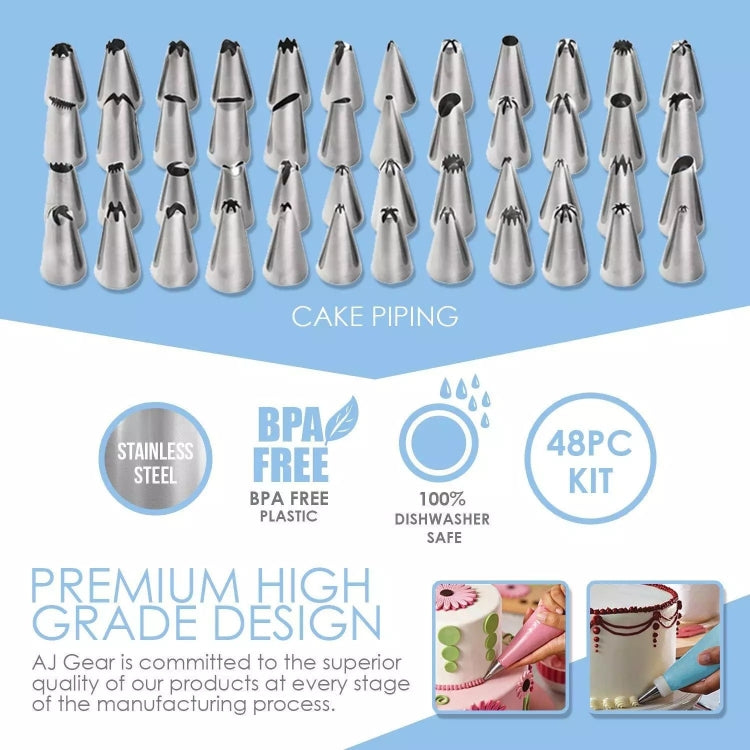 205 in 1 Cake Decorating Turntable Set Cake Decorating Mouth Baking Utensils, 205 PCS/Set – Non-slip