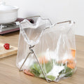 Stainless Steel Kitchen Foldable Storage Rack Plastic Bag Towel Trash Can Holder, Trash Can Holder Trash Can Holder