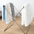 Stainless Steel Kitchen Foldable Storage Rack Plastic Bag Towel Trash Can Holder, Trash Can Holder
