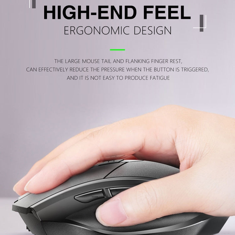 Inphic A1 6 Keys 1000/1200/1600 DPI Home Gaming Wireless Mechanical Mouse, Colour: Gray Wireless+Bluetooth 4.0+Bluetooth 5.0, Black Wireless Charging Silent Version, Gray Wireless Charging Silent Version, Gray Wireless+Bluetooth 4.0+Bluetooth 5.0... –...