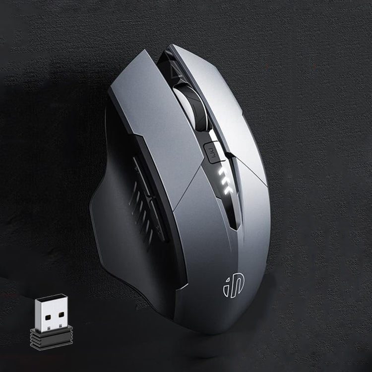 Inphic A1 6 Keys 1000/1200/1600 DPI Home Gaming Wireless Mechanical Mouse, Colour: Gray Wireless+Bluetooth 4.0+Bluetooth 5.0, Black Wireless Charging Silent Version, Gray Wireless Charging Silent Version, Gray Wireless+Bluetooth 4.0+Bluetooth 5.0... –... Gray Wireless+Bluetooth 4.0+Bluetooth 5.0