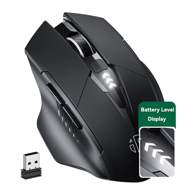 Inphic A1 6 Keys 1000/1200/1600 DPI Home Gaming Wireless Mechanical Mouse, Colour: Gray Wireless+Bluetooth 4.0+Bluetooth 5.0, Black Wireless Charging Silent Version, Gray Wireless Charging Silent Version, Gray Wireless+Bluetooth 4.0+Bluetooth 5.0... –... Black Wireless+Bluetooth 4.0+Bluetooth 5.0