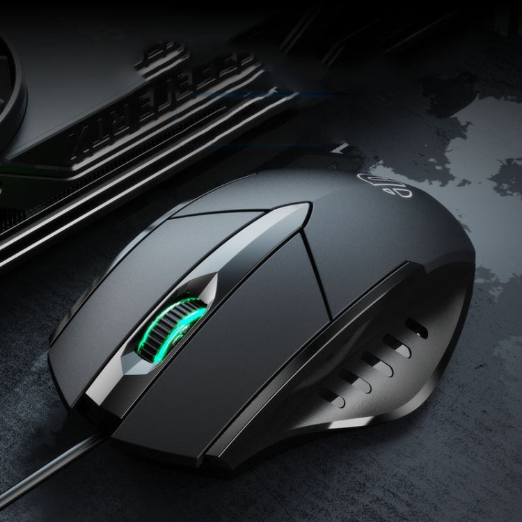 Inphic PW1 Game Mute Macro Definition Illuminated Wired Mouse, Cable Length: 1.5m, Mute Titanium Gray Game Version, Mute Black Business Version, Mute Black Game Version – Wear-resistant, Non-slip Mute Black Business Version Black Business Version