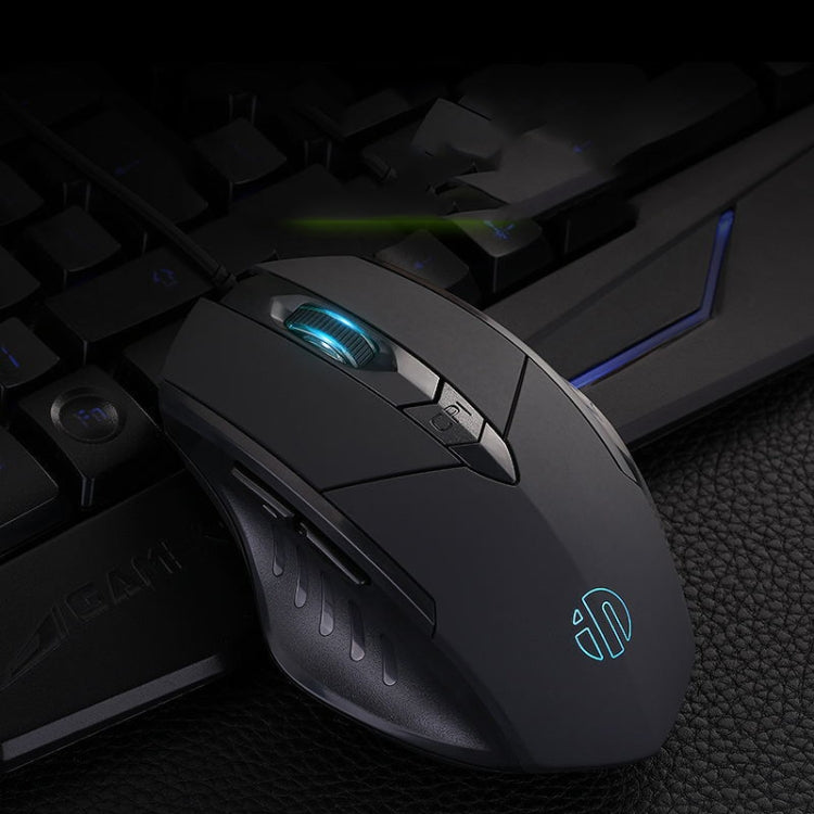 Inphic PW1 Game Mute Macro Definition Illuminated Wired Mouse, Cable Length: 1.5m, Mute Titanium Gray Game Version, Mute Black Business Version, Mute Black Game Version – Wear-resistant, Non-slip Mute Black Game Version Black Game Version
