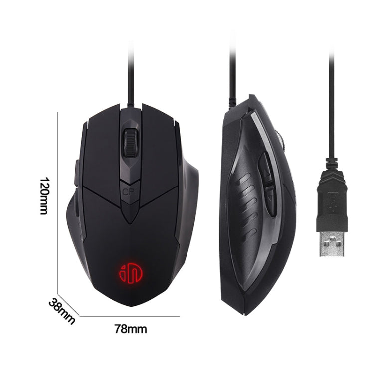 Inphic PW1 Game Mute Macro Definition Illuminated Wired Mouse, Cable Length: 1.5m, Mute Titanium Gray Game Version, Mute Black Business Version, Mute Black Game Version – Wear-resistant, Non-slip