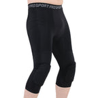 High Elastic Lycra Honeycomb Crash Pants Men Basketball Fitness Seven-tenths Sweatpants, S, M, L, XL, XXL, XXXL S Black