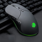 Inphic PB1 Business Office Mute Macro Definition Gaming Wired Mouse, Cable Length: 1.5m, Classic Back Breathing Light, Matte White Breathing Light – Durable Build, Easy to Use