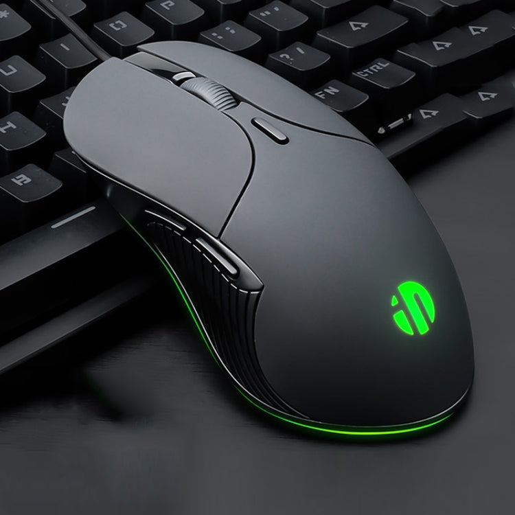 Inphic PB1 Business Office Mute Macro Definition Gaming Wired Mouse, Cable Length: 1.5m, Classic Back Breathing Light, Matte White Breathing Light – Durable Build, Easy to Use