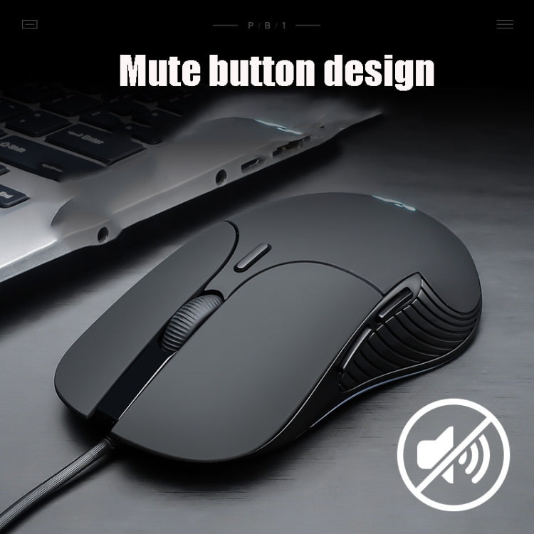 Inphic PB1 Business Office Mute Macro Definition Gaming Wired Mouse, Cable Length: 1.5m, Classic Back Breathing Light, Matte White Breathing Light – Durable Build, Easy to Use
