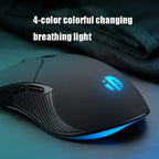Inphic PB1 Business Office Mute Macro Definition Gaming Wired Mouse, Cable Length: 1.5m, Classic Back Breathing Light, Matte White Breathing Light – Durable Build, Easy to Use