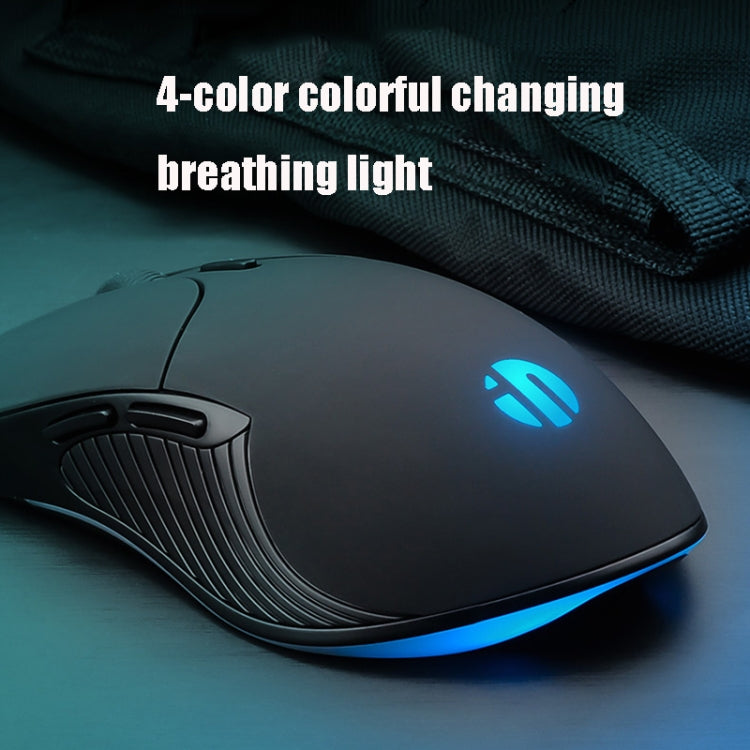 Inphic PB1 Business Office Mute Macro Definition Gaming Wired Mouse, Cable Length: 1.5m, Classic Back Breathing Light, Matte White Breathing Light – Durable Build, Easy to Use