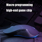Inphic PB1 Business Office Mute Macro Definition Gaming Wired Mouse, Cable Length: 1.5m, Classic Back Breathing Light, Matte White Breathing Light – Durable Build, Easy to Use