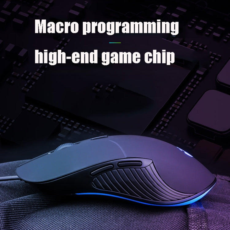 Inphic PB1 Business Office Mute Macro Definition Gaming Wired Mouse, Cable Length: 1.5m, Classic Back Breathing Light, Matte White Breathing Light – Durable Build, Easy to Use