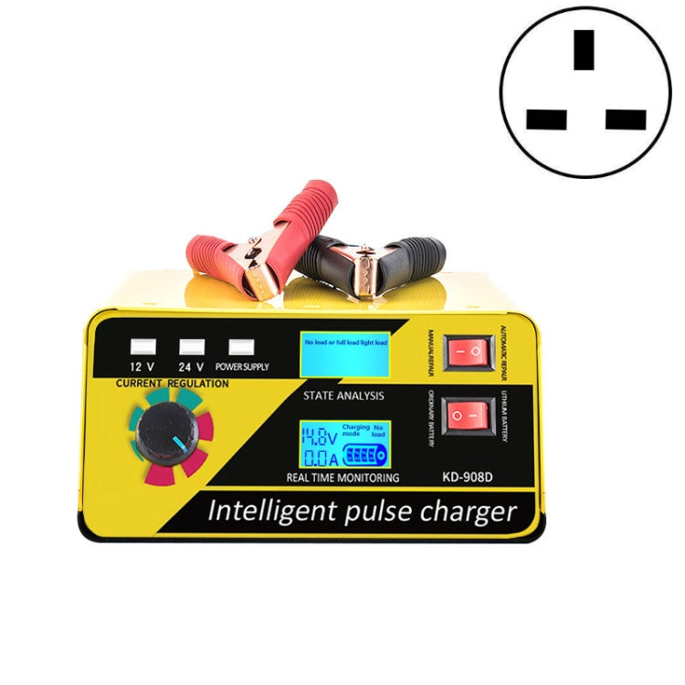 KD-908D Lead-Acid Battery Intelligent Repair Charger Car Battery Charger, US Plug, UK Plug, AU Plug – Fast Charging, TPU UK Plug