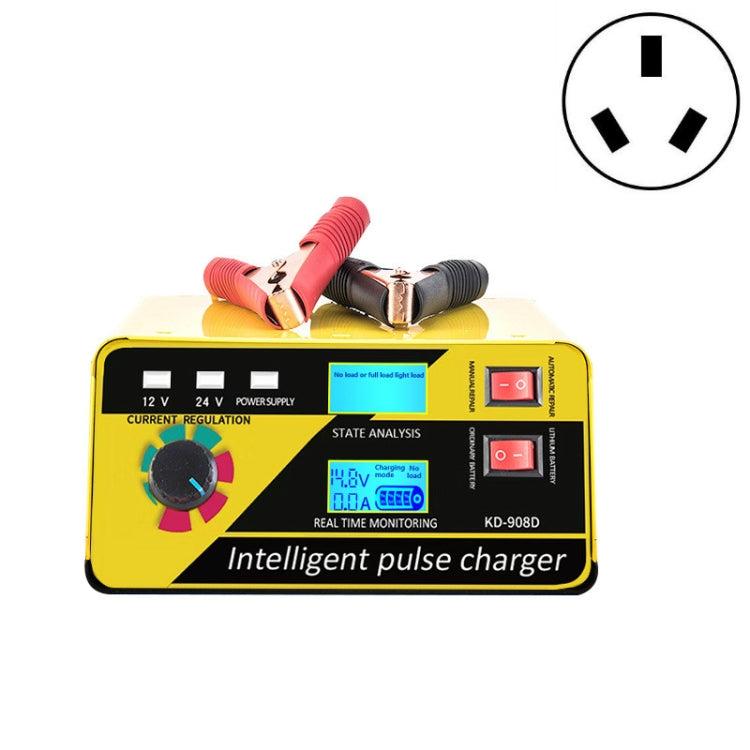 KD-908D Lead-Acid Battery Intelligent Repair Charger Car Battery Charger, US Plug, UK Plug, AU Plug – Fast Charging, TPU AU Plug