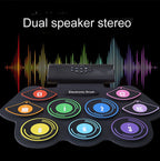 Hand-Rolled Drum Set Color Electronic Drum Lithium Battery Rechargeable Silicone Drum Set, MD862C – TPU