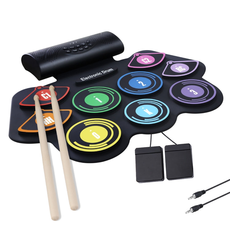 Hand-Rolled Drum Set Color Electronic Drum Lithium Battery Rechargeable Silicone Drum Set, MD862C – TPU