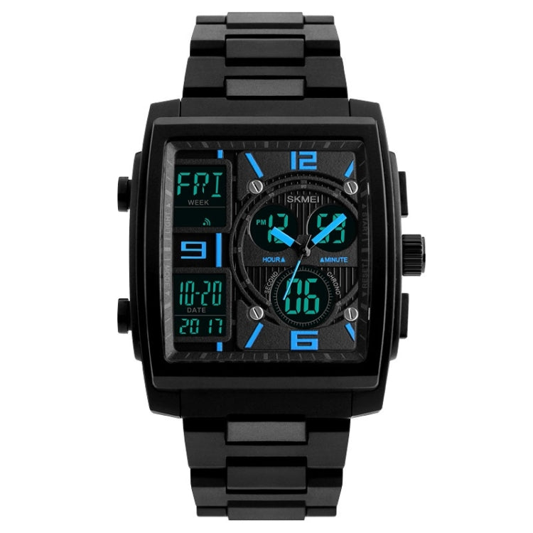 SKMEI 1274 Men Fashion Electronic Watch Multifunctional Outdoor Sports Watch, Red, Blue, Black, Golden Blue