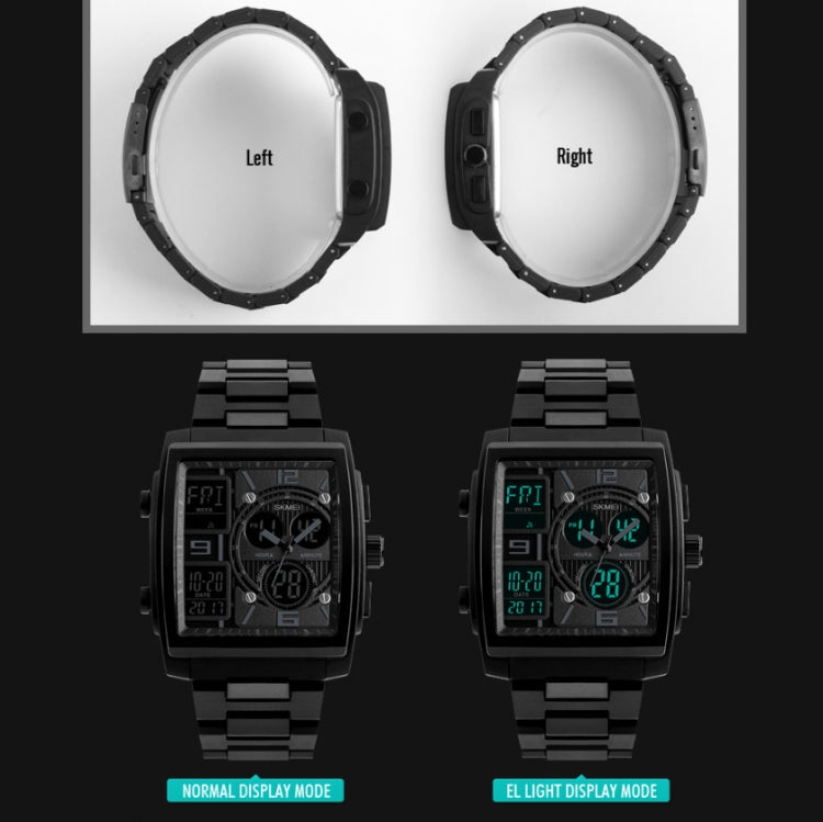 SKMEI 1274 Men Fashion Electronic Watch Multifunctional Outdoor Sports Watch, Red, Blue, Black, Golden