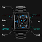 SKMEI 1274 Men Fashion Electronic Watch Multifunctional Outdoor Sports Watch, Red, Blue, Black, Golden