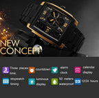 SKMEI 1274 Men Fashion Electronic Watch Multifunctional Outdoor Sports Watch, Red, Blue, Black, Golden