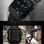 SKMEI 1274 Men Fashion Electronic Watch Multifunctional Outdoor Sports Watch, Red, Blue, Black, Golden