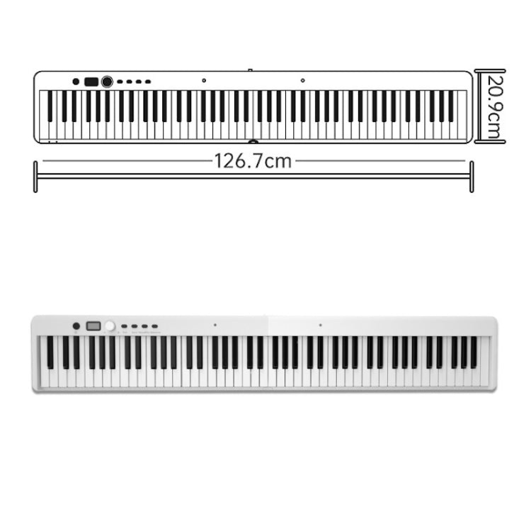 Wersi 88-Key Foldable Portable Electronic Piano Keyboard For Beginners Practice Piano, CN Plug, USB White, USB Black – Bluetooth, Ultra-thin