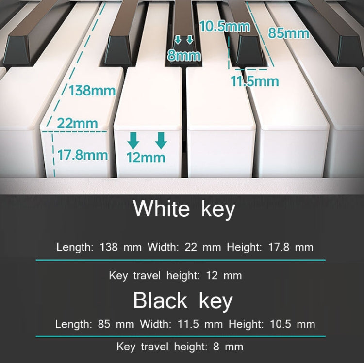 Wersi 88-Key Foldable Portable Electronic Piano Keyboard For Beginners Practice Piano, CN Plug, USB White, USB Black – Bluetooth, Ultra-thin