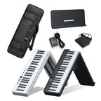Wersi 88-Key Foldable Portable Electronic Piano Keyboard For Beginners Practice Piano, CN Plug, USB White, USB Black – Bluetooth, Ultra-thin