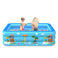 Household Indoor and Outdoor Amusement Park Pattern Children Square Inflatable Swimming Pool, 130 x 85 x 50cm, 150 x 110 x 50cm 130 x 85 x 50cm