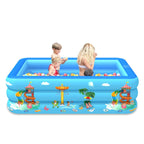 Household Indoor and Outdoor Amusement Park Pattern Children Square Inflatable Swimming Pool, 130 x 85 x 50cm, 150 x 110 x 50cm 130 x 85 x 50cm