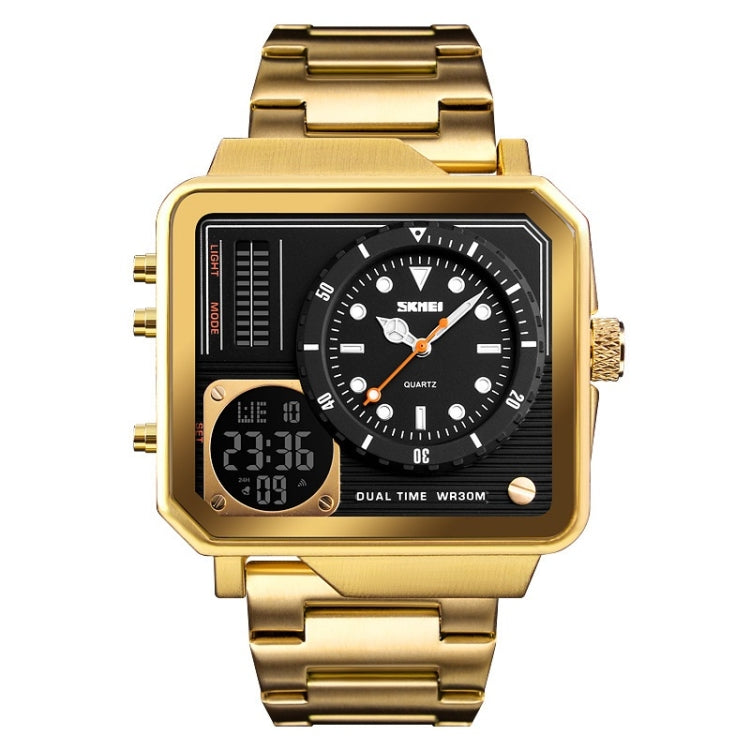 1392 Multi-Function Outdoor Sports Watch Business Double Display... Golden