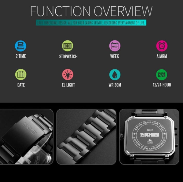 1392 Multi-Function Outdoor Sports Watch Business Double Display...