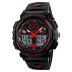 1270 Men Waterproof Dual Display Digital Watch Outdoor Sports Watch,... Red