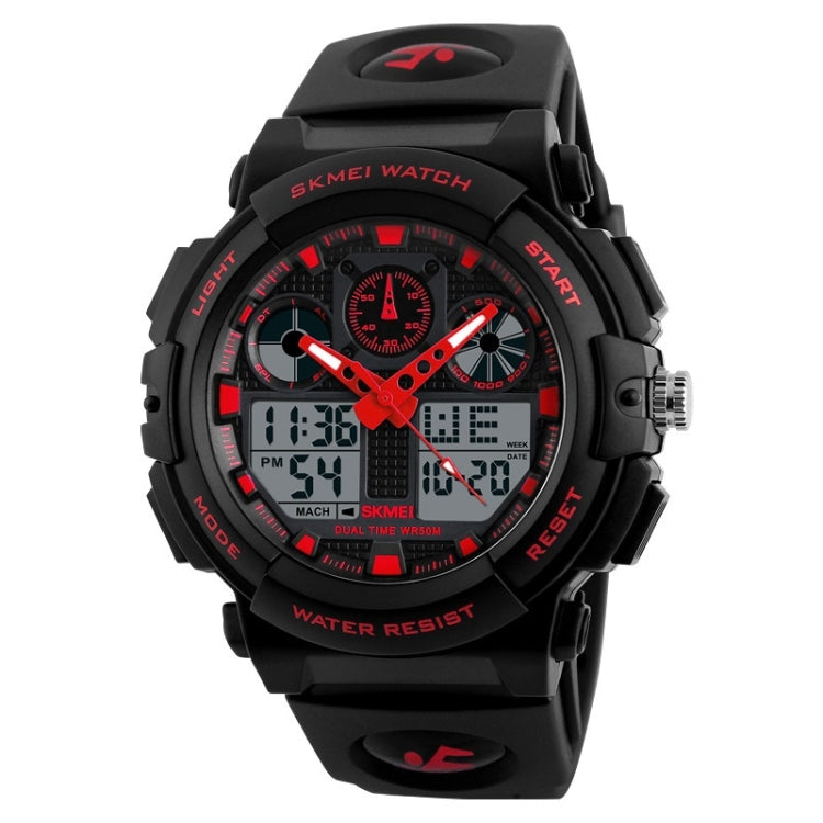 1270 Men Waterproof Dual Display Digital Watch Outdoor Sports Watch,... Red
