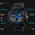 1270 Men Waterproof Dual Display Digital Watch Outdoor Sports Watch,...