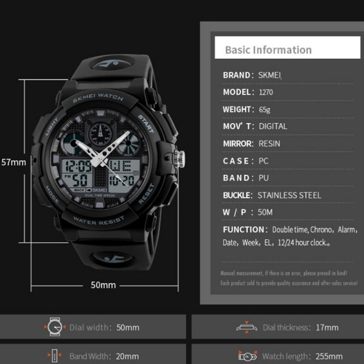1270 Men Waterproof Dual Display Digital Watch Outdoor Sports Watch,...