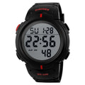 1068 Men Waterproof Outdoor Sports Digital Watch Student Fashion Watch,... Red