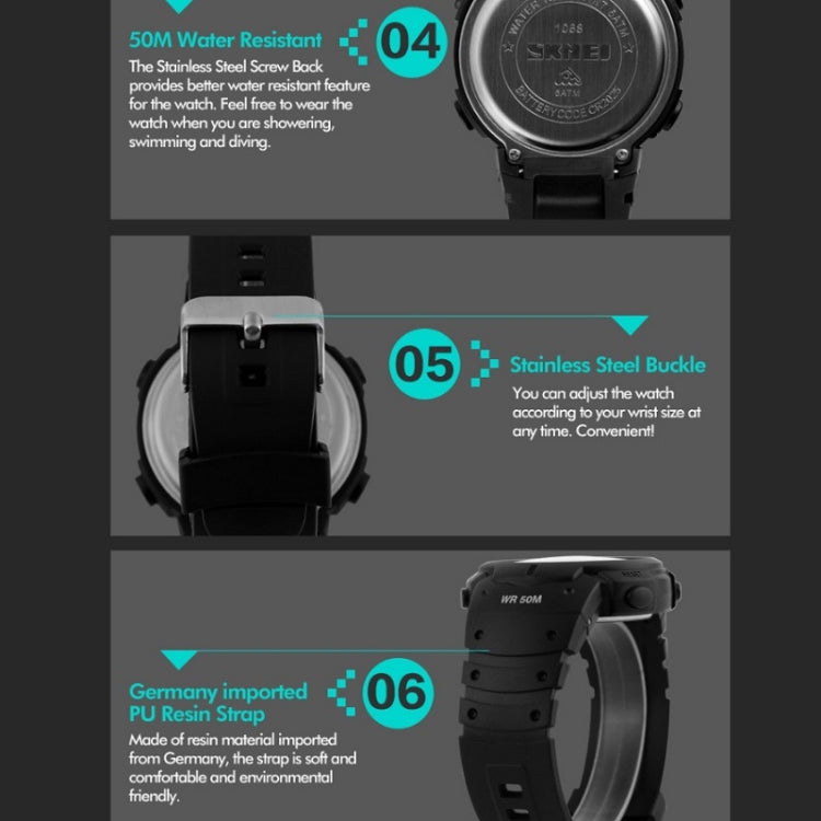 1068 Men Waterproof Outdoor Sports Digital Watch Student Fashion Watch,...