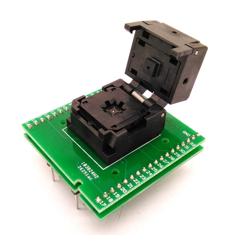 QFN32-0.5 Burning Seat Chip Test Seat Flip Shrapnel Double-Layer Board Programming Seat, QFN32-0.5 QFN32-0.5