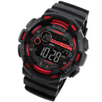 1243 Men Sports Watch Outdoor Waterproof Digital Watch, Red, Black, Golden