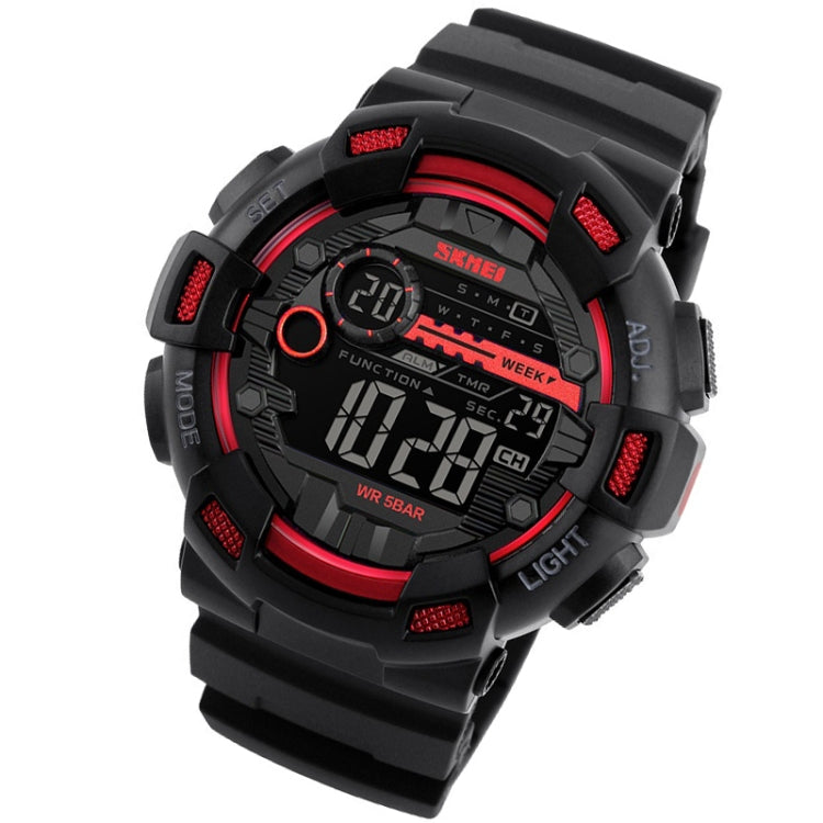 1243 Men Sports Watch Outdoor Waterproof Digital Watch, Red, Black, Golden