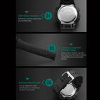 1243 Men Sports Watch Outdoor Waterproof Digital Watch, Red, Black, Golden