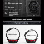 1243 Men Sports Watch Outdoor Waterproof Digital Watch, Red, Black, Golden