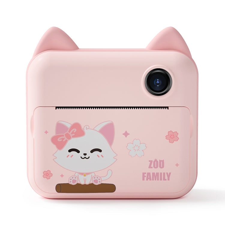 P1 No Card Children Instant Camera 1200W Front And Rear Dual-Lens Mini Print Photographic Digital Camera Toy(Green Dinosaur), Green Dinosaur No Card, Pink Cat No Card, Green Dinosaur 16GB, Pink Cat 16GB, Green Dinosaur 32GB, Pink Cat 32GB – Lanyard Pink Cat 16GB TBD0551150302A