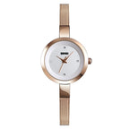 SKMEI 1390 Ladies Business Casual Watch Steel Band Lightweight Quartz Watch, Rose Gold, Golden, Silver Rose Gold