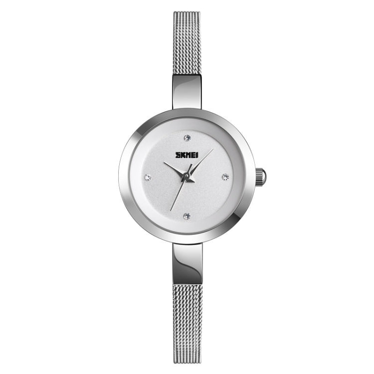 SKMEI 1390 Ladies Business Casual Watch Steel Band Lightweight Quartz Watch, Rose Gold, Golden, Silver Silver