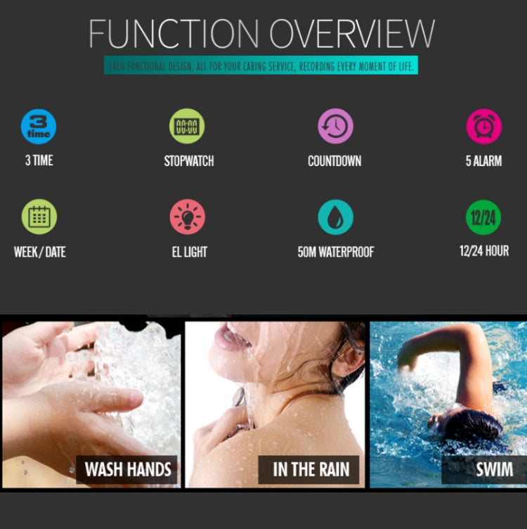 1357 Mens Multifunctional Sports Digital Watch Student Waterproof...